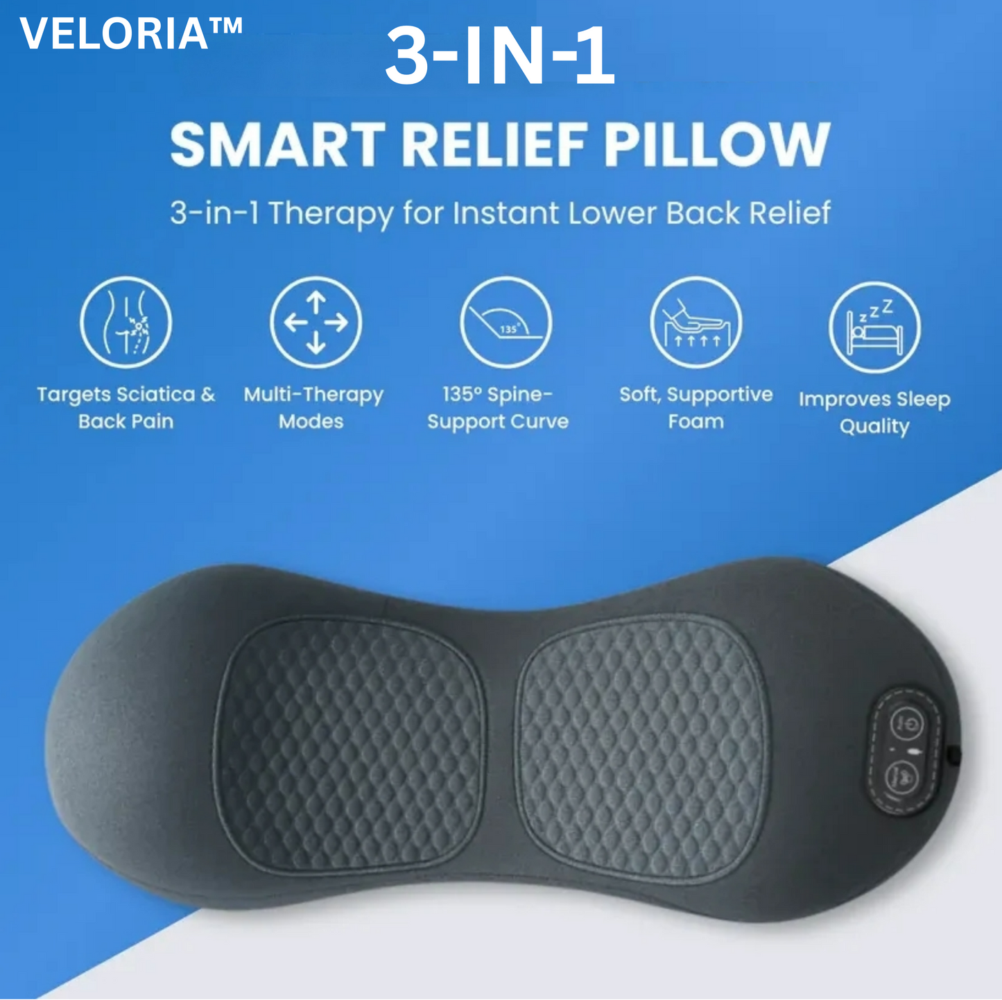 VELORIA™ Three-Core Smart Back Therapy Pillow
